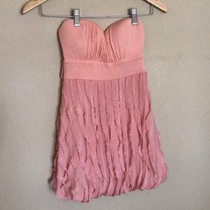 Pink strapless dress